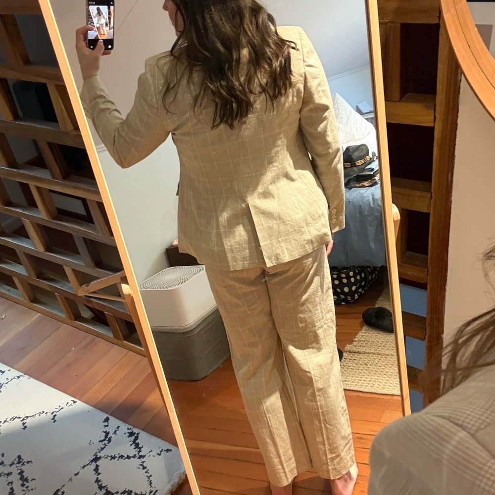 Madewell Beige windowpane Blazer, Vesg & Pants Suit - Picture 4 of 10